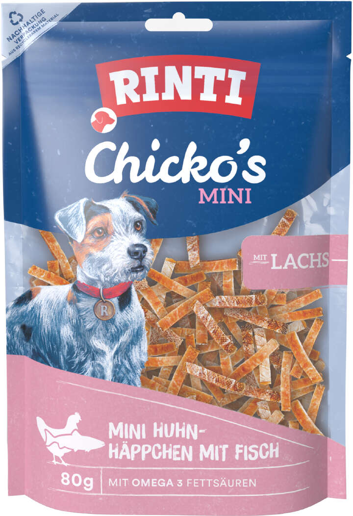RINTI Hundeleckerlis Chicko Mini Häppchen mit Lachs